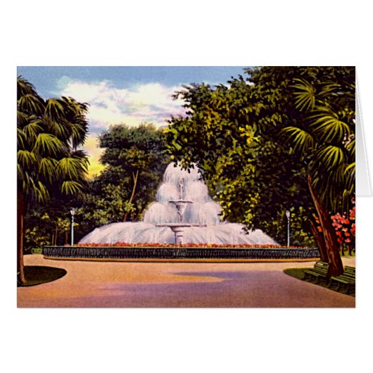 Savannah, Georgia Forsyth Park Fountain Cards (Front Horizontal)