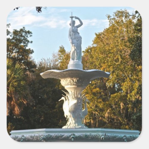 Savannah Georgia Forsyth Park Fountain Square Sticker