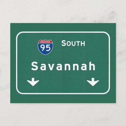 Savannah Georgia ga Interstate Highway Freeway  Postcard