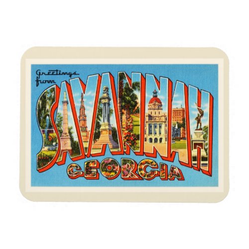 Savannah Georgia GA Old Vintage Travel Souvenir Magnet