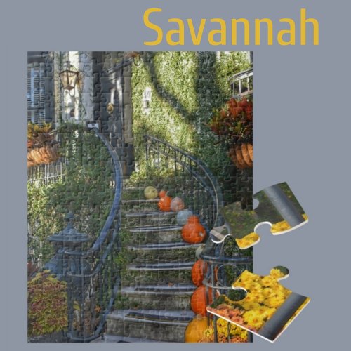 Savannah Georgia Historic Home Autumn Jigsaw Puzzle