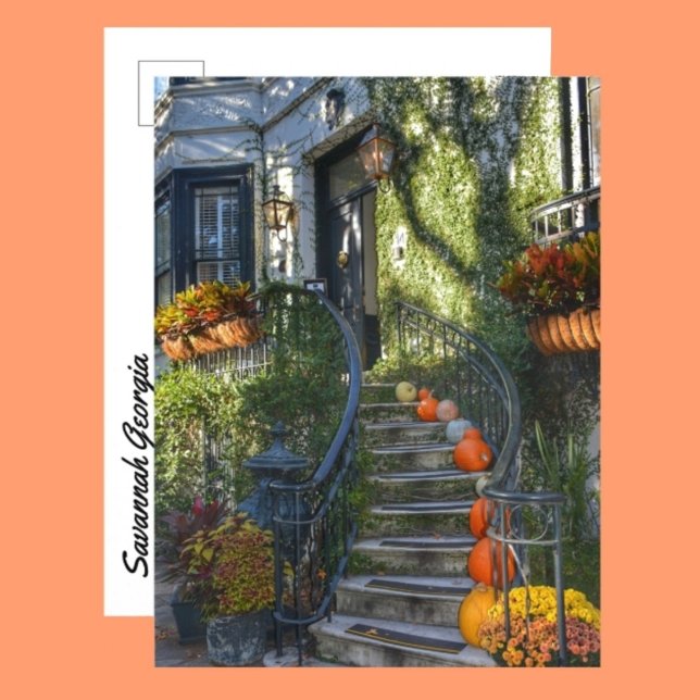 Savannah Georgia Historic Home Autumn Postcard (Creator Uploaded)