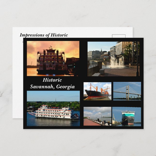 Savannah, Georgia Holiday Postcard (Front/Back)