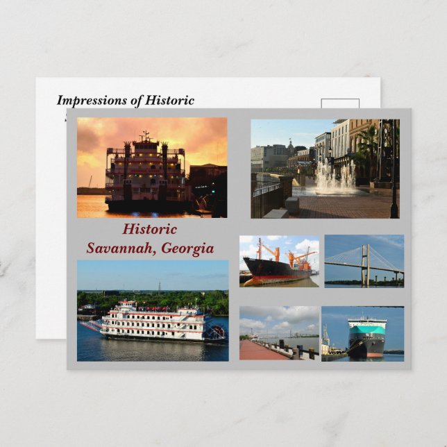 Savannah, Georgia Holiday Postcard (Front/Back)