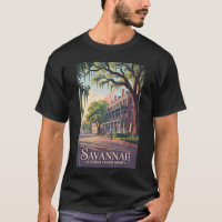 Savannah Georgia Illustration Travel Art Vintage