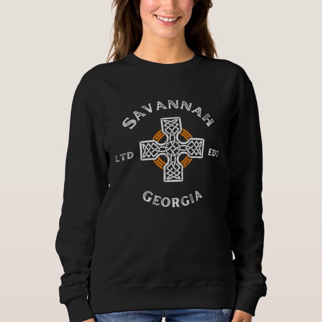 SAVANNAH GEORGIA Irish Cross Badge Sweatshirt (Front)