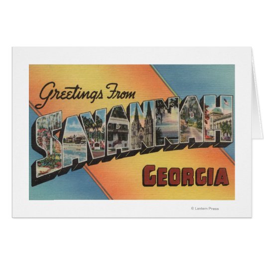 Savannah, Georgia - Large Letter Scenes Cards (Front Horizontal)