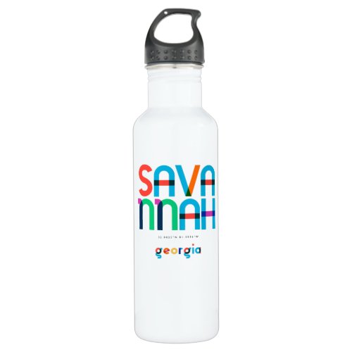 Savannah Georgia Mid Century Pop Art Stainless Steel Water Bottle