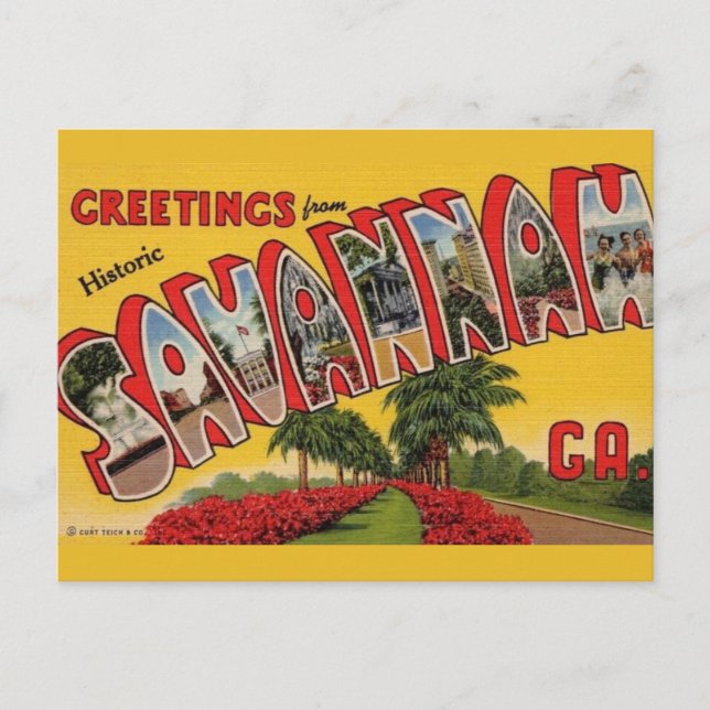 Savannah Georgia Postcard (Front)