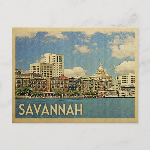 Savannah Georgia Postcard Vintage Travel