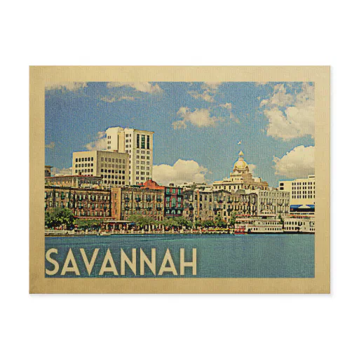 Savannah Georgia Postcard Vintage Travel