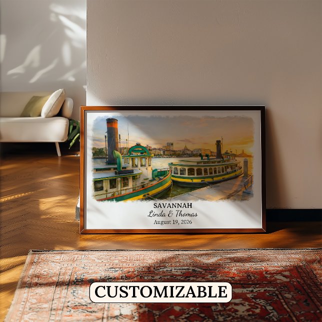 Savannah Georgia Poster, Watercolor, Custom Poster (Creator Uploaded)