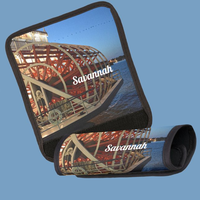 Savannah Georgia Riverboat Paddle Wheel Luggage Ha Luggage Handle Wrap (Creator Uploaded)