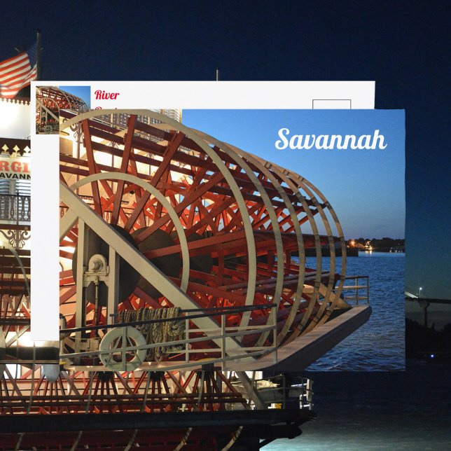 Savannah Georgia Riverboat Paddle Wheel Postcard (Creator Uploaded)