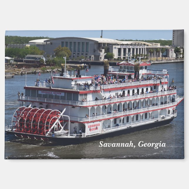 Savannah, Georgia Riverboat postcard Magnet (Front)
