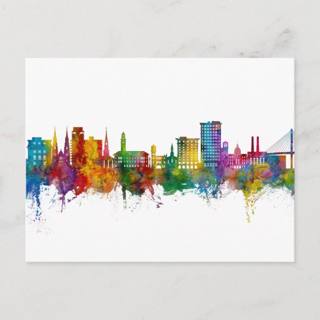 Savannah Georgia Skyline Postcard (Front)