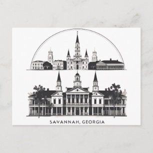 Savannah Georgia Skyline   Postcard