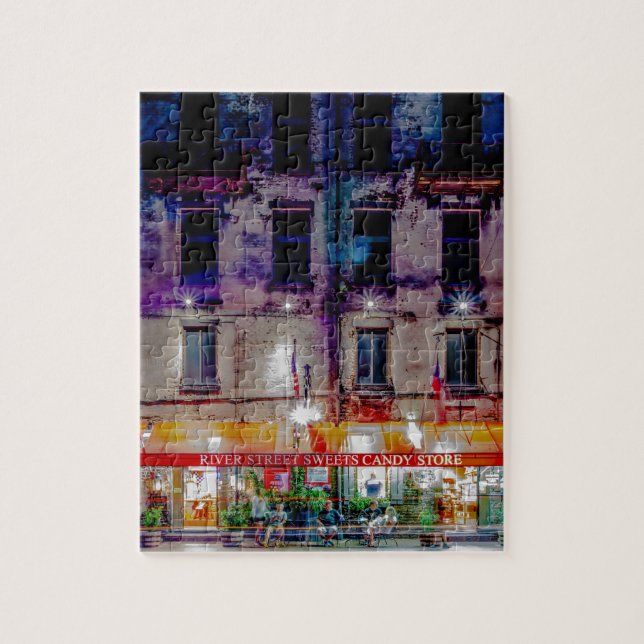 savannah georgia town usa waterfront evening river jigsaw puzzle (Vertical)