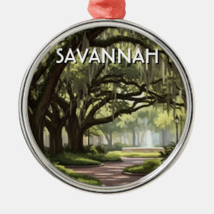Savannah Georgia Travel Metal Ornament