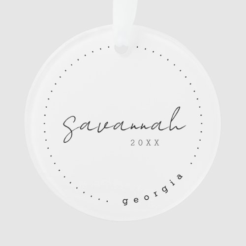 Savannah Georgia Travel United States Simple Ornament