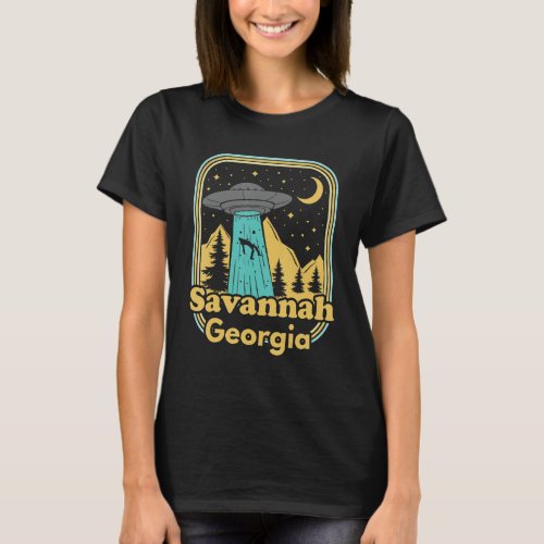 Savannah Georgia Ufo Alien Hunter 80s State Pride T_Shirt