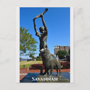 Savannah Georgia Waving Girl Statue Travel Photo Postcard