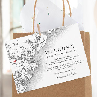 Savannah Georgia Wedding Welcome Itinerary Thank You Card