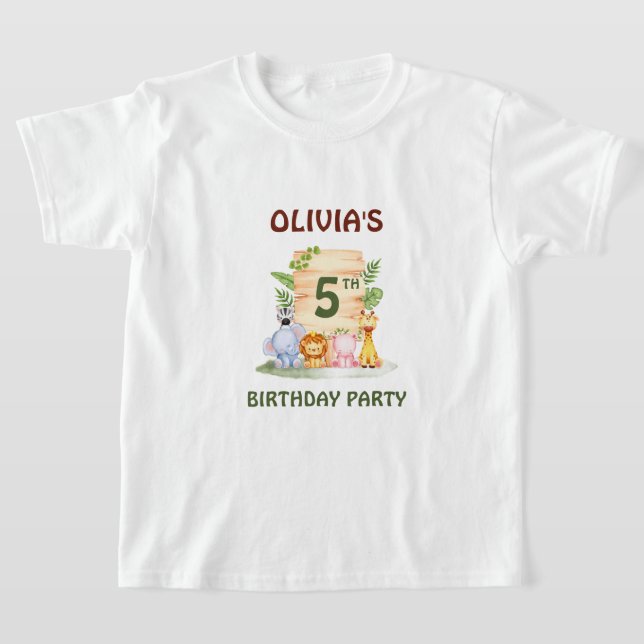 Savannah giraffe lion hippo zebra elephant  T-Shirt (Laydown)