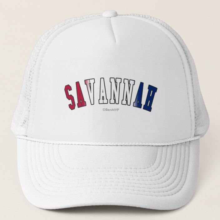 Savannah in Georgia State Flag Colors Trucker Hat