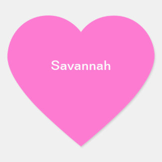 Savannah Kids Name Sticker Personalized Pink White