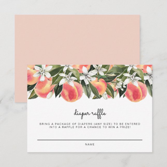 SAVANNAH Little Peach Baby Diaper Raffle Card (Front/Back)