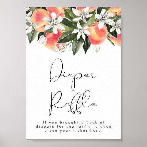 SAVANNAH Little Peach Baby Shower Diaper Raffle Poster