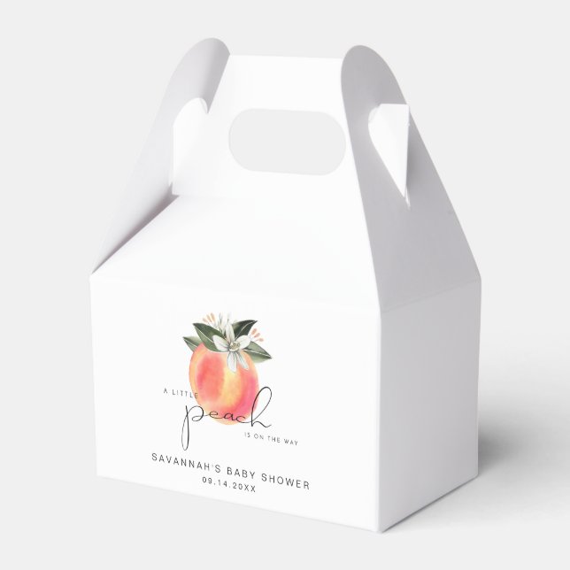 SAVANNAH Little Peach Baby Shower Favor Boxes (Front Side)