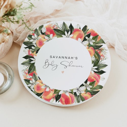 SAVANNAH Little Peach Baby Shower Paper Plates