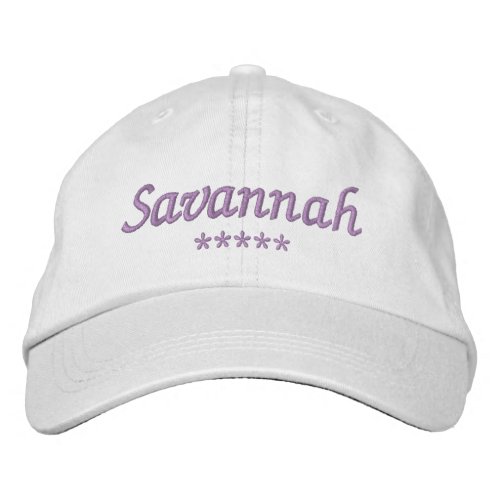 Savannah Name Embroidered Baseball Cap