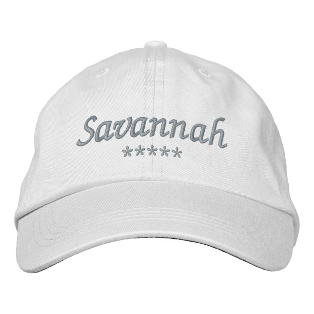 Savannah Name Embroidered Baseball Cap (Front)