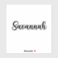 Savannah Name - Handwritten Calligraphy Sticker | Zazzle