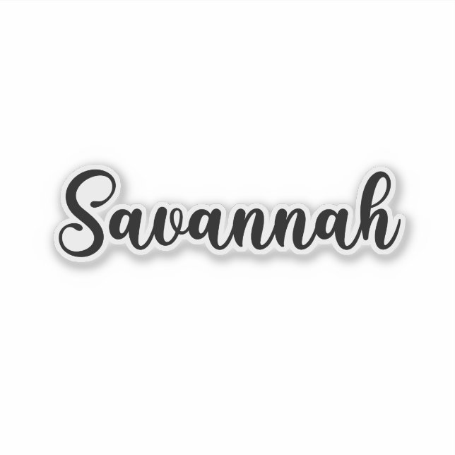 Savannah Name - Handwritten Calligraphy Sticker | Zazzle