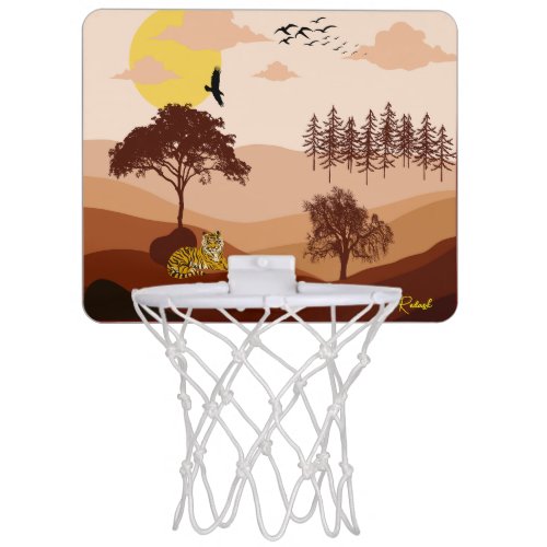 Savannah Nature Landscape Sunset Art Mini Basketball Hoop