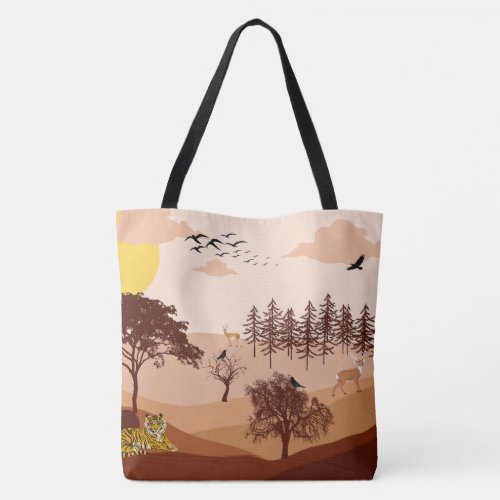 Savannah Nature Landscape Sunset Art Tote