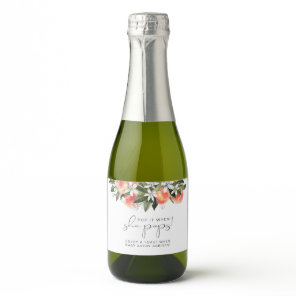 SAVANNAH Peach Baby Shower Pop It When She Pops Sparkling Wine Label