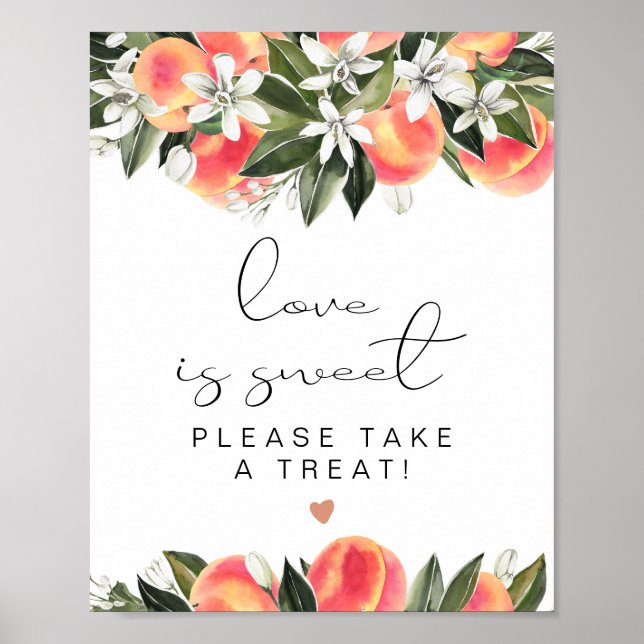 SAVANNAH Peach Love is Sweet Treat Favor Table  Poster (Front)