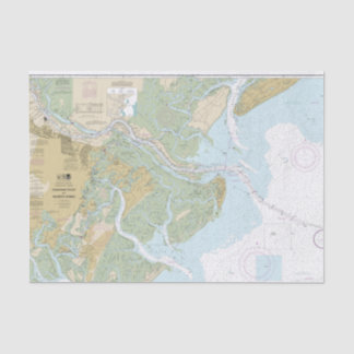 Savannah River and Wassaw Sound Chart Version 2 Tissue Paper
