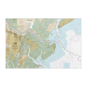 Savannah River and Wassaw Sound Nautical Chart Acrylic Print