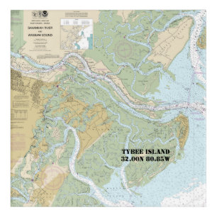 Savannah River and Wassaw Sound - Nautical Chart Acrylic Print