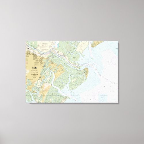 Savannah River and Wassaw Sound Nautical Chart Canvas Print