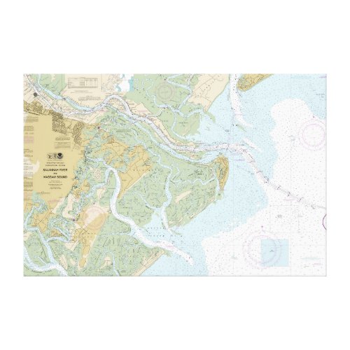 Savannah River and Wassaw Sound Nautical Chart Canvas Print
