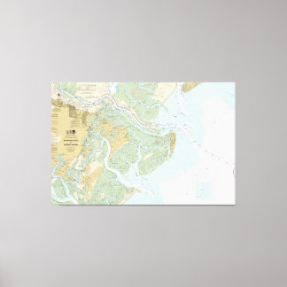 Savannah River and Wassaw Sound Nautical Chart Canvas Print