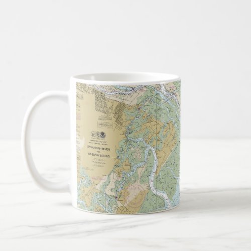 Savannah River and Wassaw Sound Nautical Chart Coffee Mug