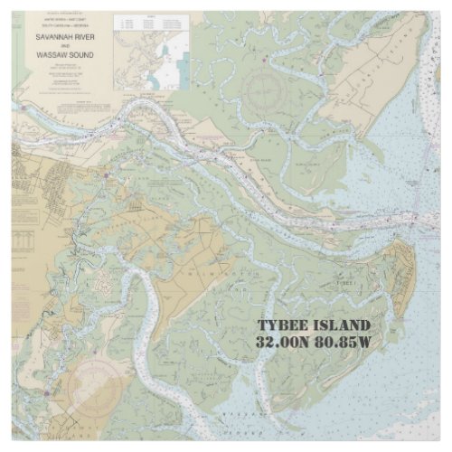 Savannah River and Wassaw Sound _ Nautical Chart Gallery Wrap